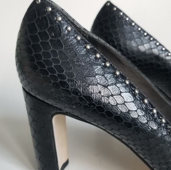 Talbots Black Textured Open Toe Heels, Size 8B - Picture 9 of 12